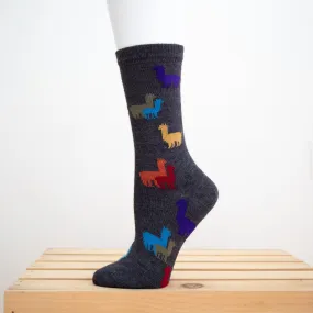 Red Maple Rainbow Herd Pattern Alpaca Socks