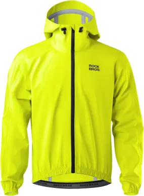 ROCKBROS Reflective Cycling Rain Jacket for Men Cycling Bike Rain Jacket Waterproof Windbreaker Jacket Biking Hiking Running
