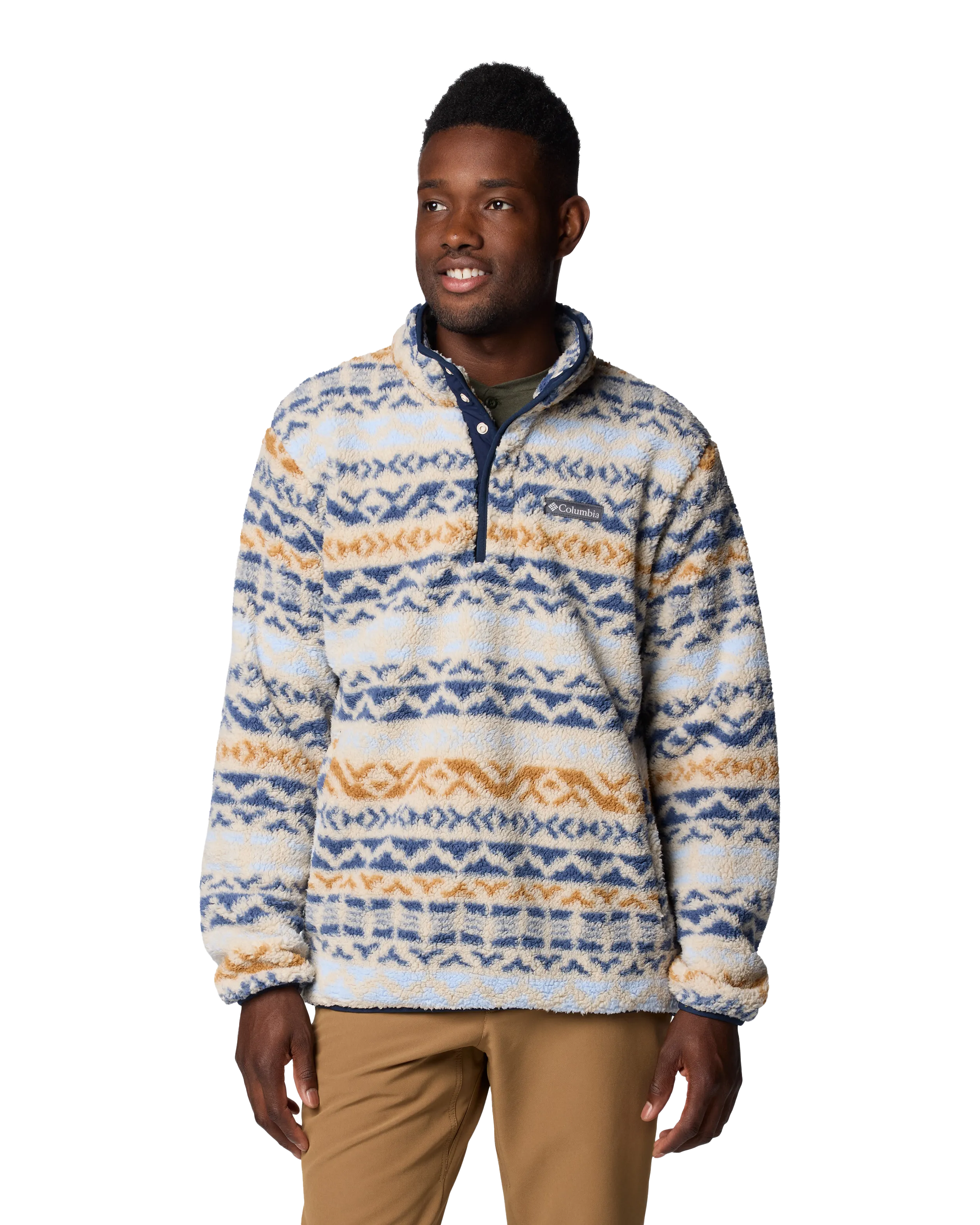 Rugged Ridge Half Snap Fleece Jacket in Dark Stone & Dark Mountain Madras Multi