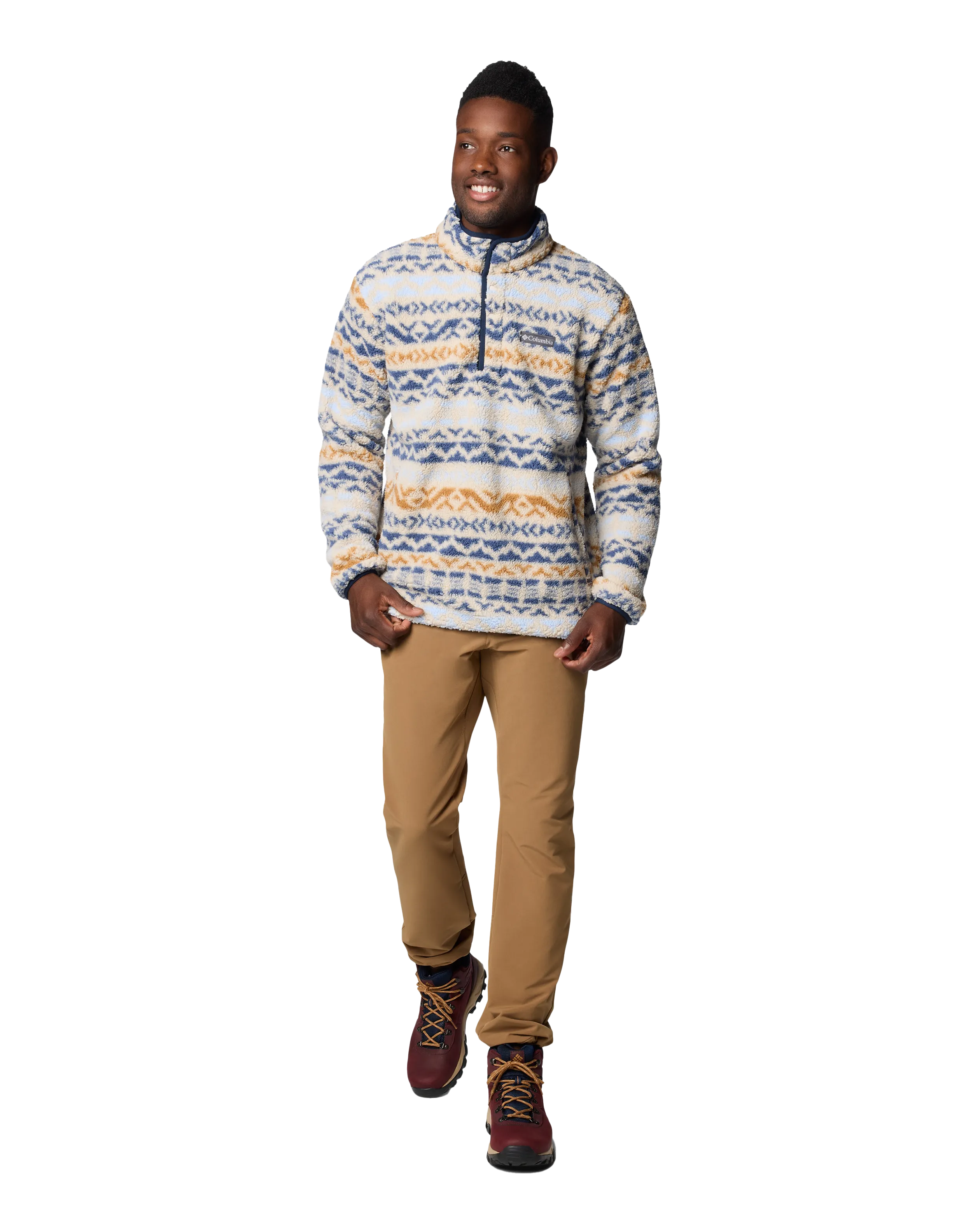 Rugged Ridge Half Snap Fleece Jacket in Dark Stone & Dark Mountain Madras Multi