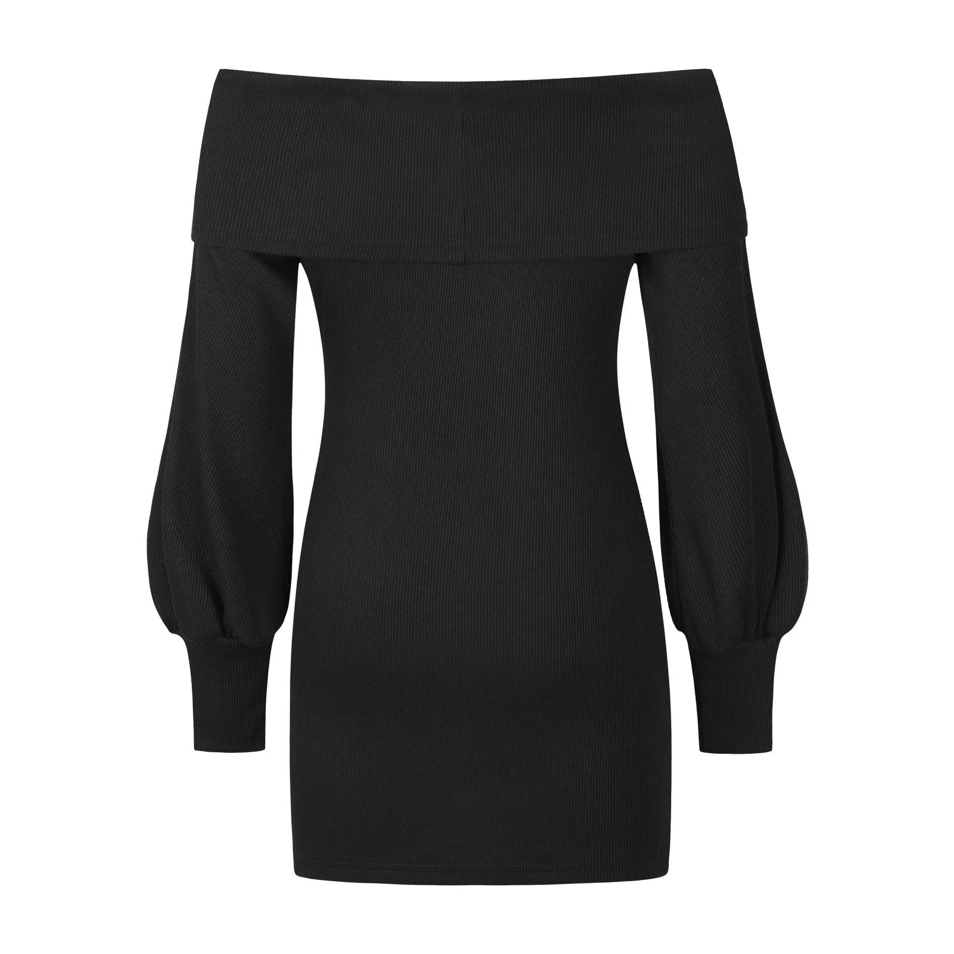 Sexy bag hip knit dress strapless lantern sleeve dress