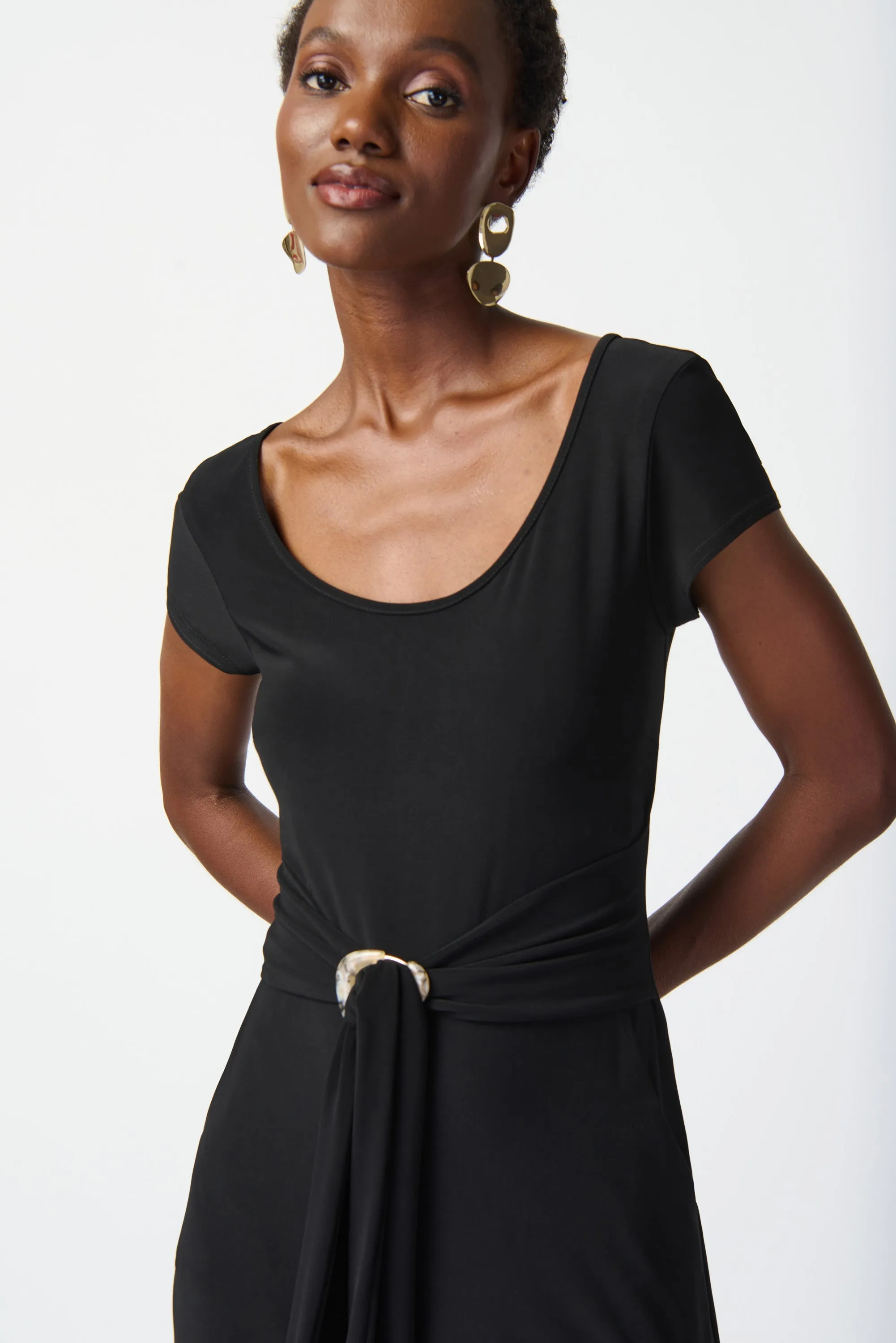 Silky Knit Culotte-Leg Jumpsuit