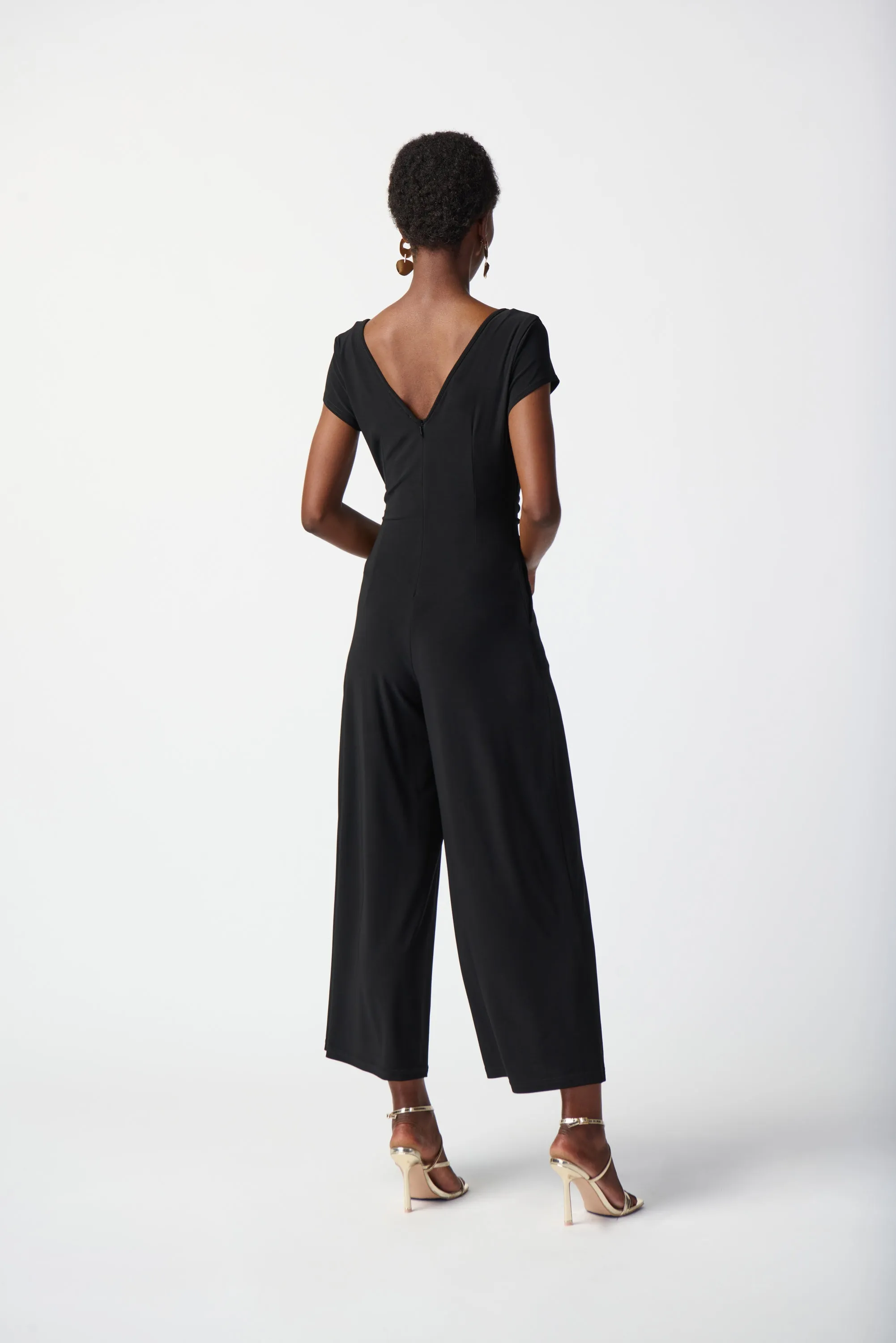 Silky Knit Culotte-Leg Jumpsuit