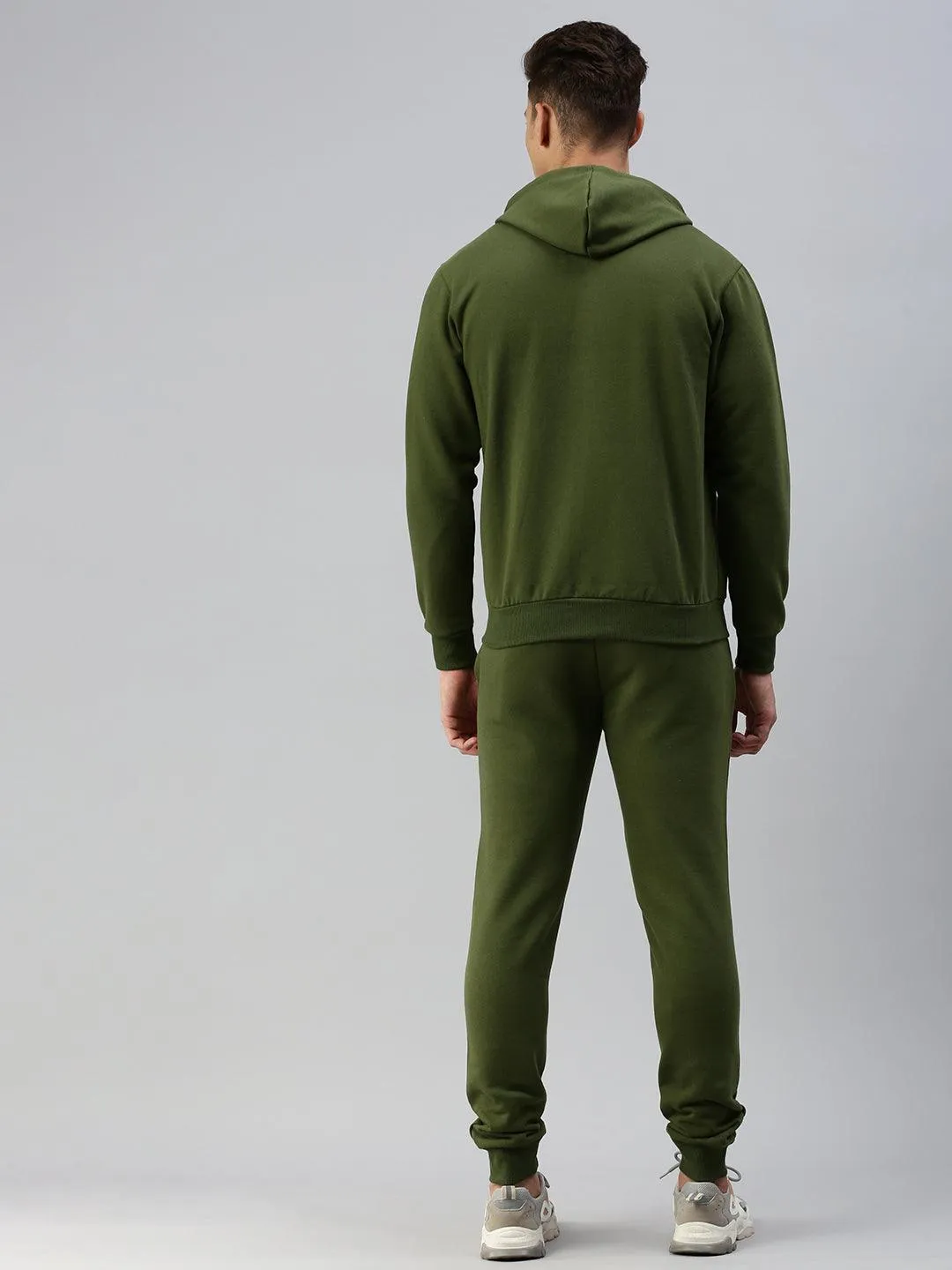 Sporto Men Ultra Fleece Hoodie Jacket and Jogger Coord Set -  Olive