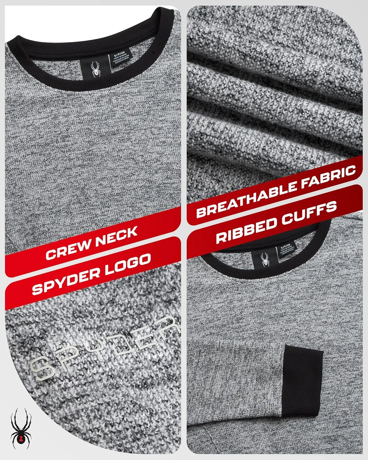 Spyder Women's Terry Fleece Sweater - Long Sleeve Fleece Pullover with Ribbed Cuffs Hem and Neckline (Sizes: S-XL)