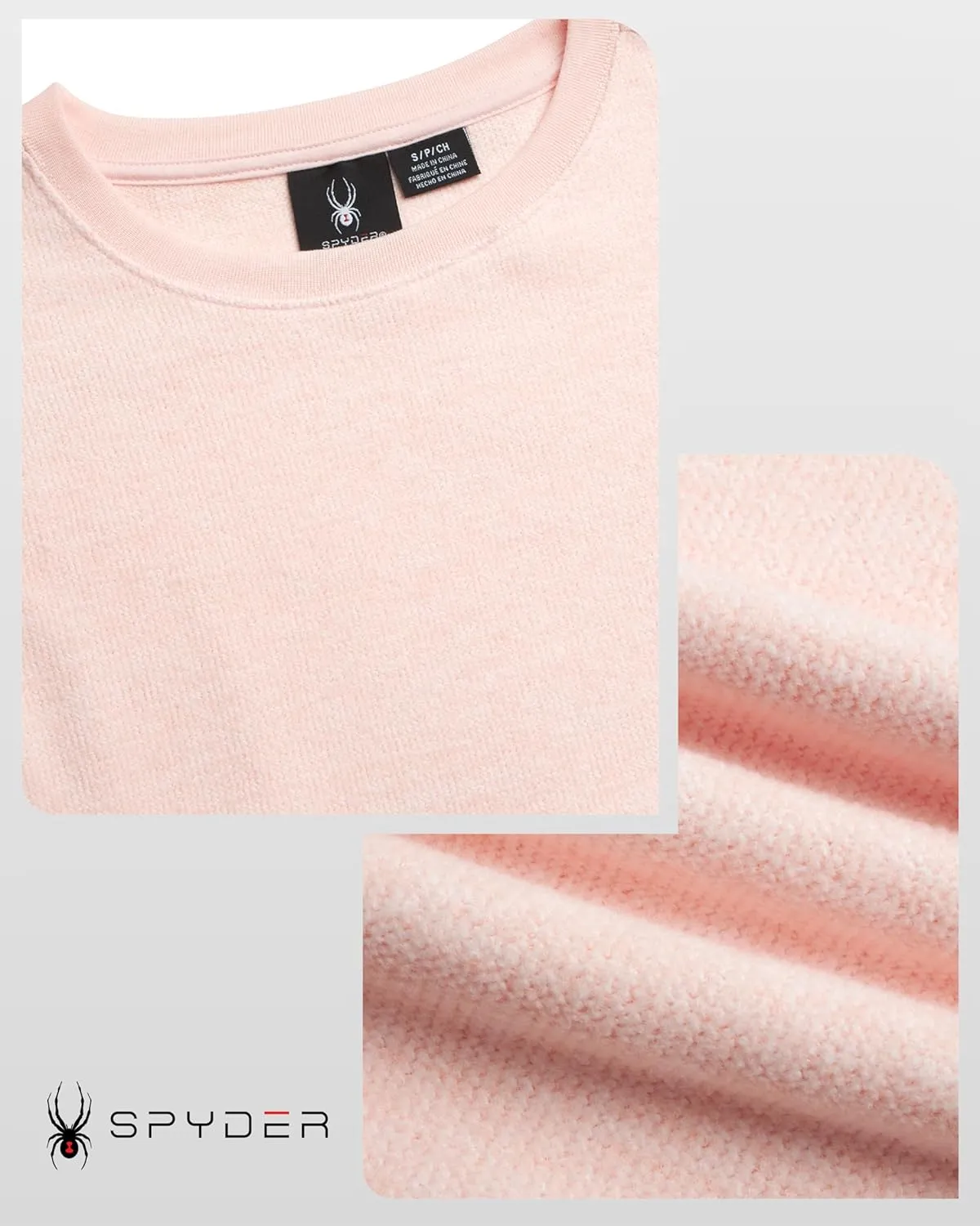 Spyder Women's Terry Fleece Sweater - Long Sleeve Fleece Pullover with Ribbed Cuffs Hem and Neckline (Sizes: S-XL)