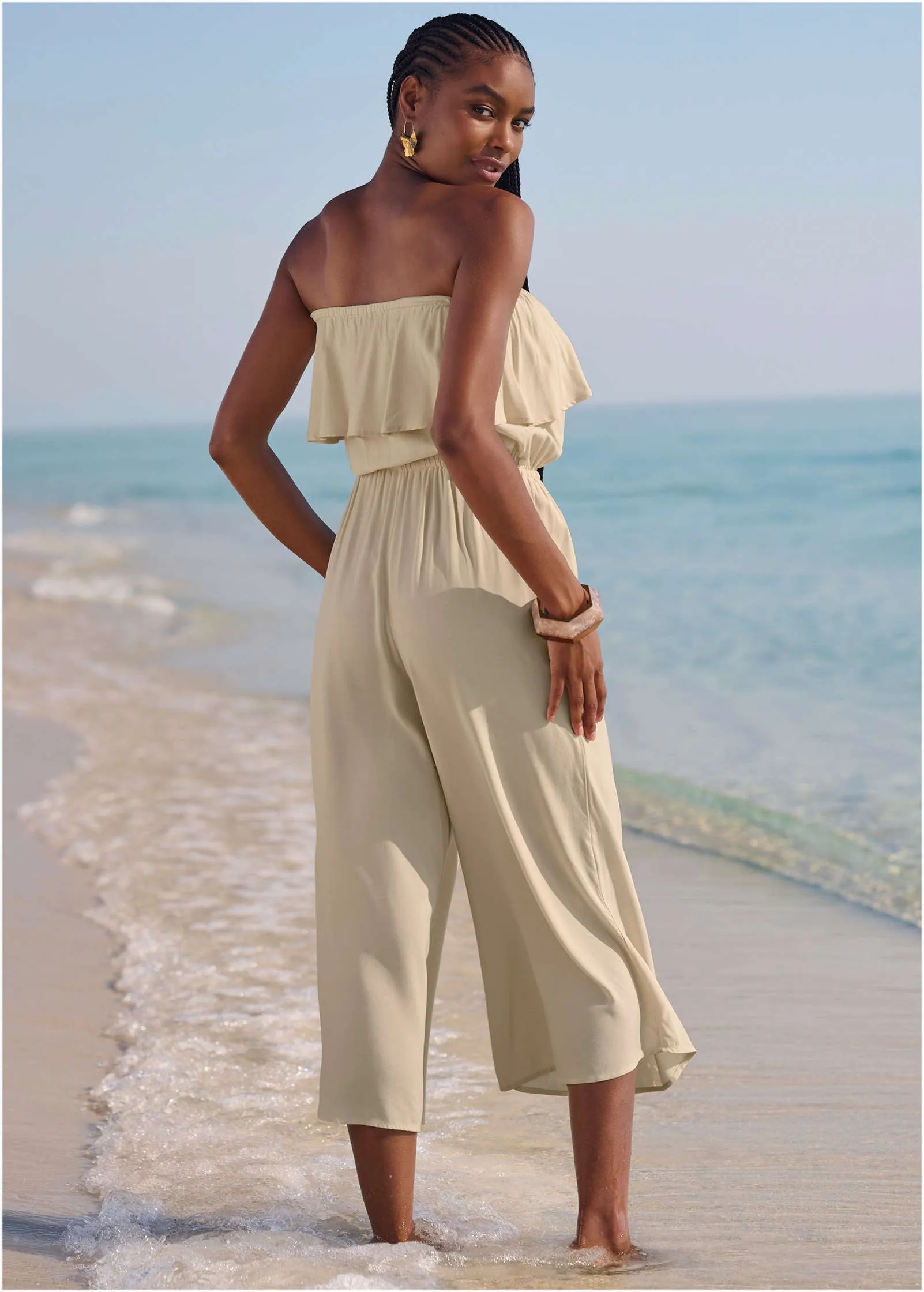 Strapless Jumpsuit Cover-Up - Sweet Cream