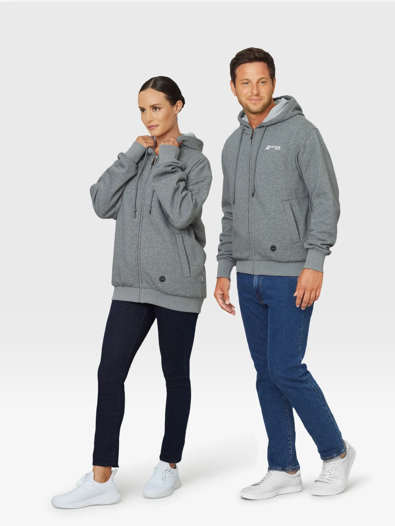 Unisex 11W Heated Ultra Soft Hoodie with HeatSync  - Gray