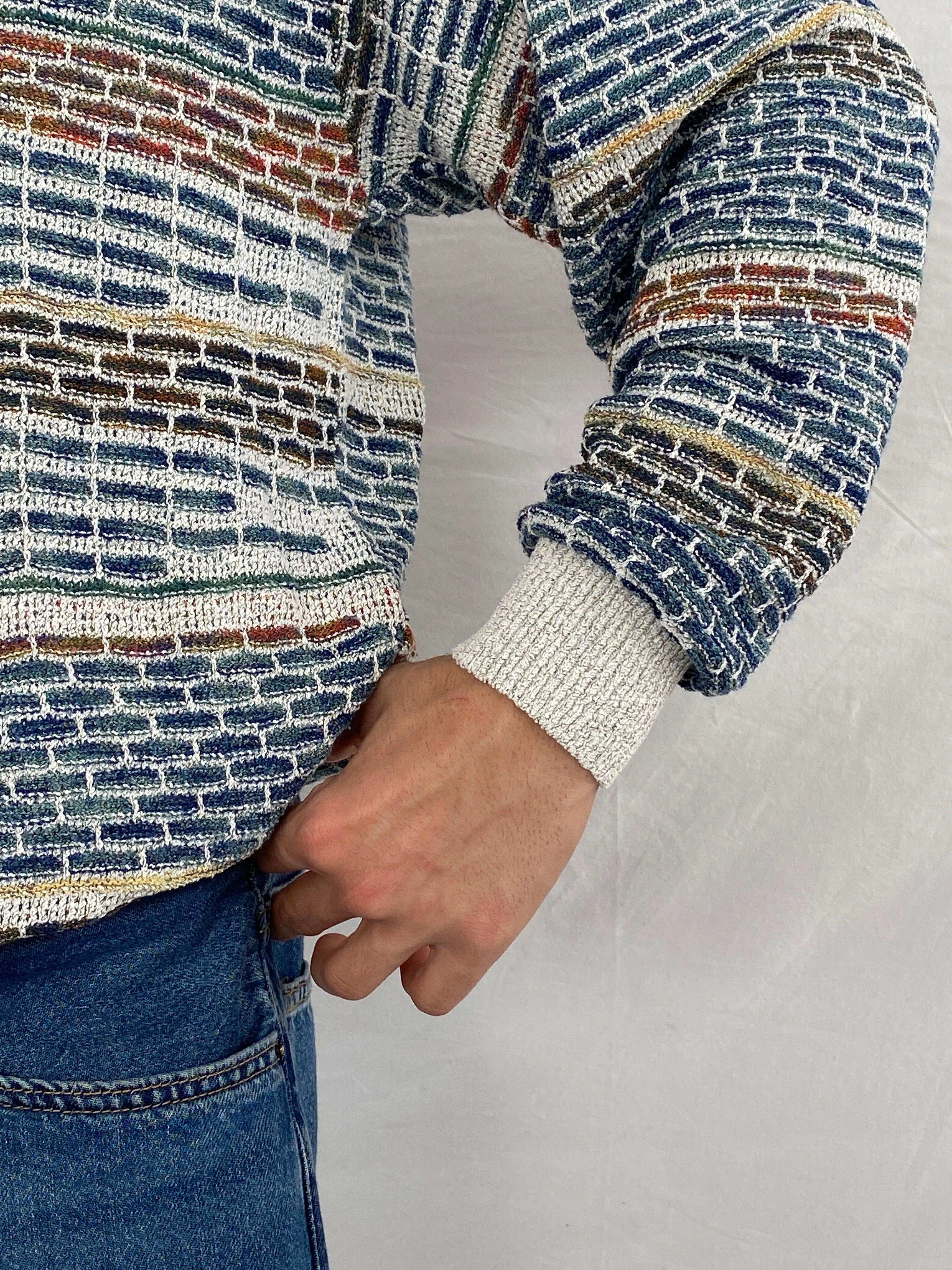 Vintage 80s Patterned Unisex Sweater By Saffo
