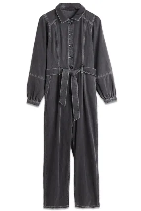 Washed Grey Denim Jumpsuit