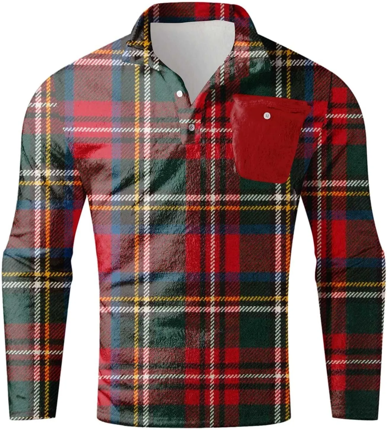 Winter Coats for Men,Mens Plaid Vintage Fuzzy Sherpa Pullover Sweatshirt Fleece Jacket Winter Long Sleeve Sweater with Pocket