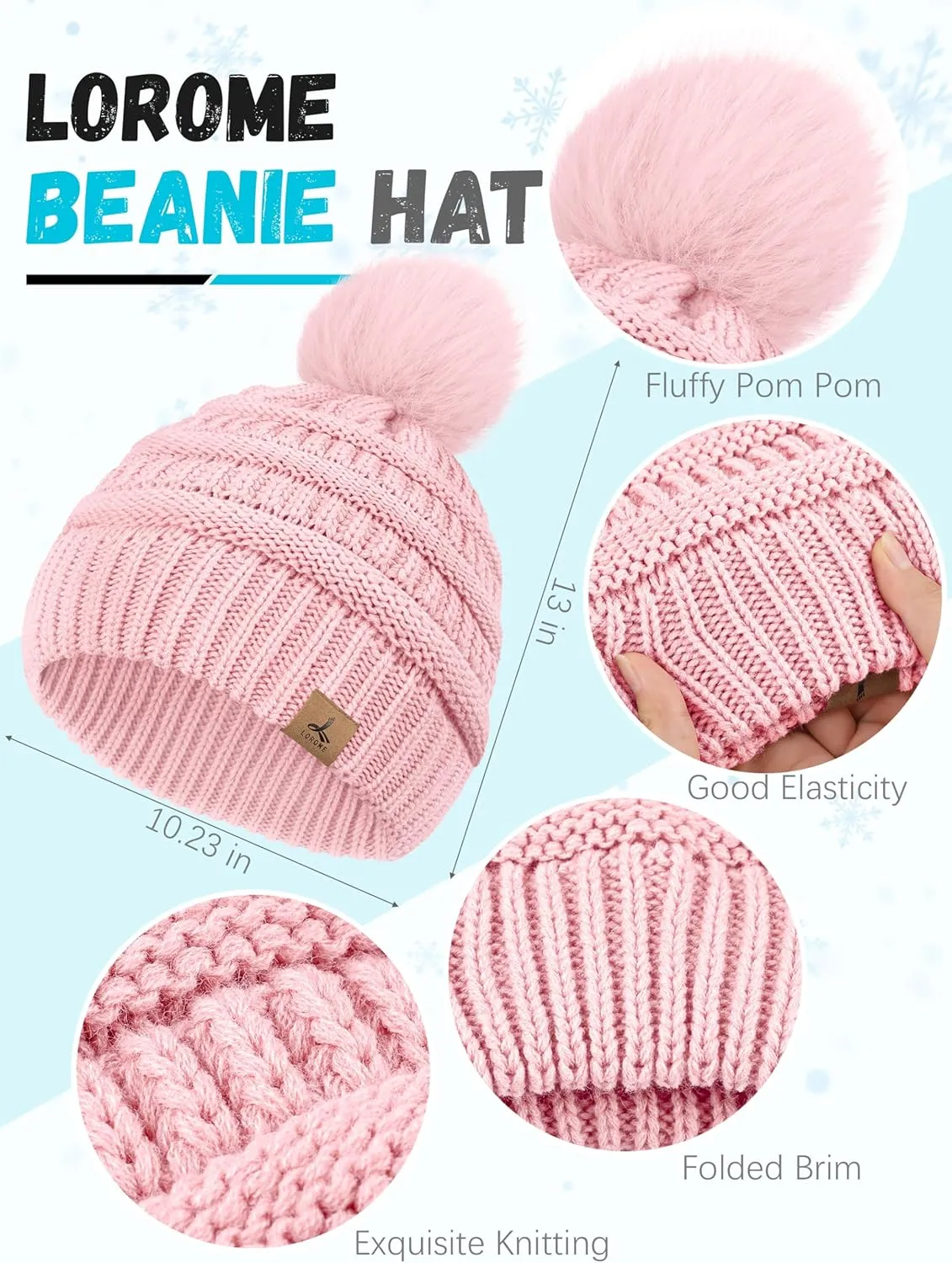 Winter Hat Scarf Gloves and Ear Warmer, Warm Knit Beanie Hat Touch Screen Gloves Set Winter Gifts Neck Scarves for Women