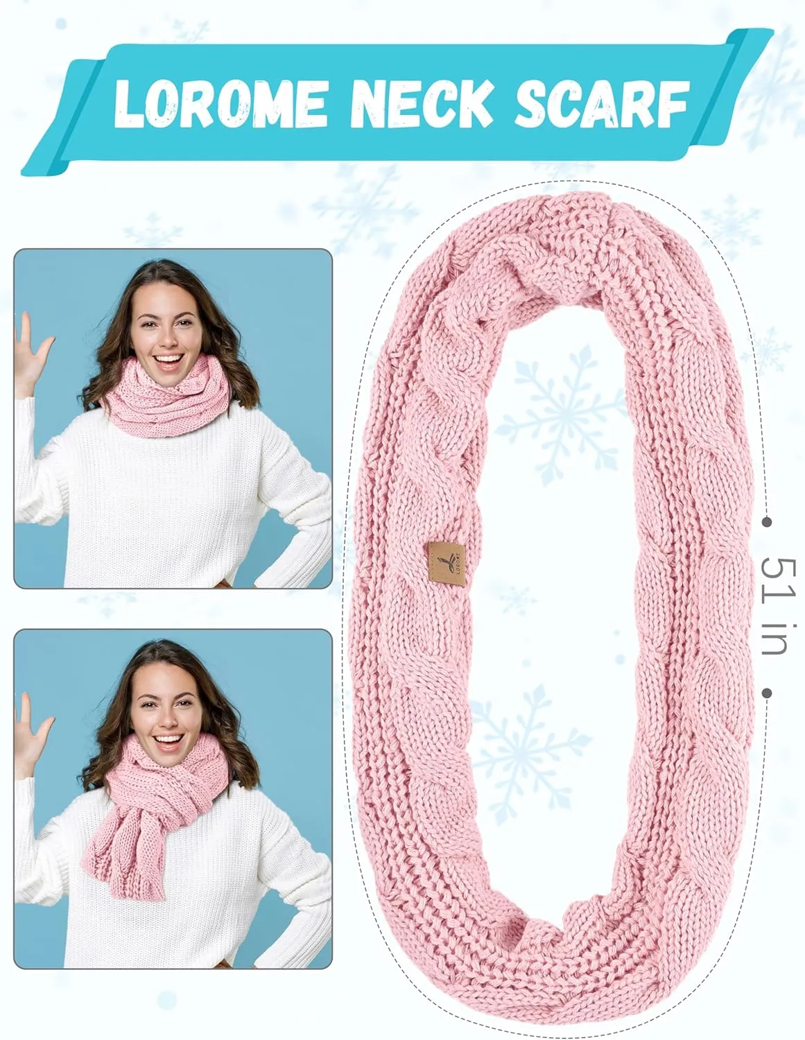 Winter Hat Scarf Gloves and Ear Warmer, Warm Knit Beanie Hat Touch Screen Gloves Set Winter Gifts Neck Scarves for Women