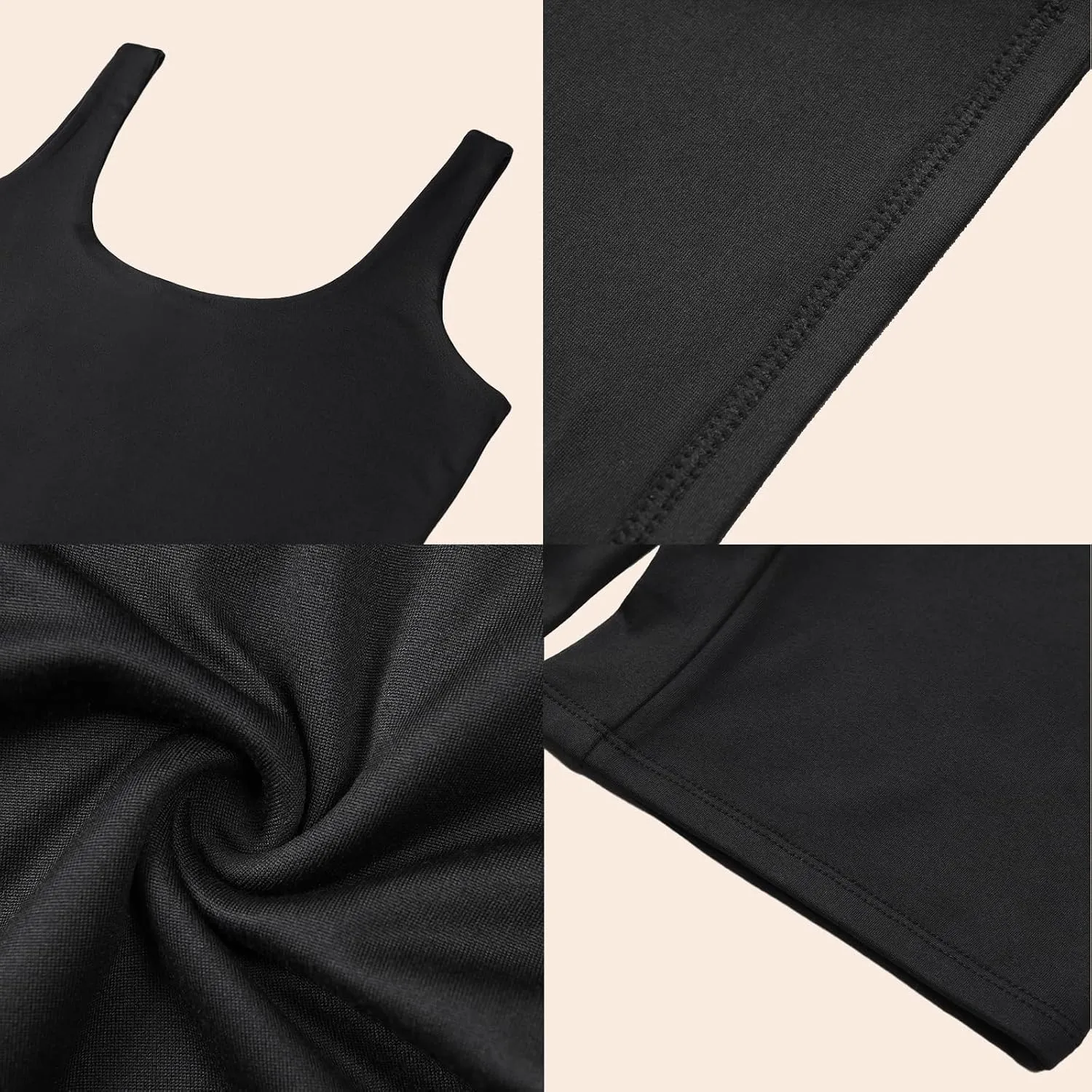 Women's Maternity Bodysuit Pregnancy Shorts Jumpsuit Double Lined Square Neck Sleeveless Tank Top