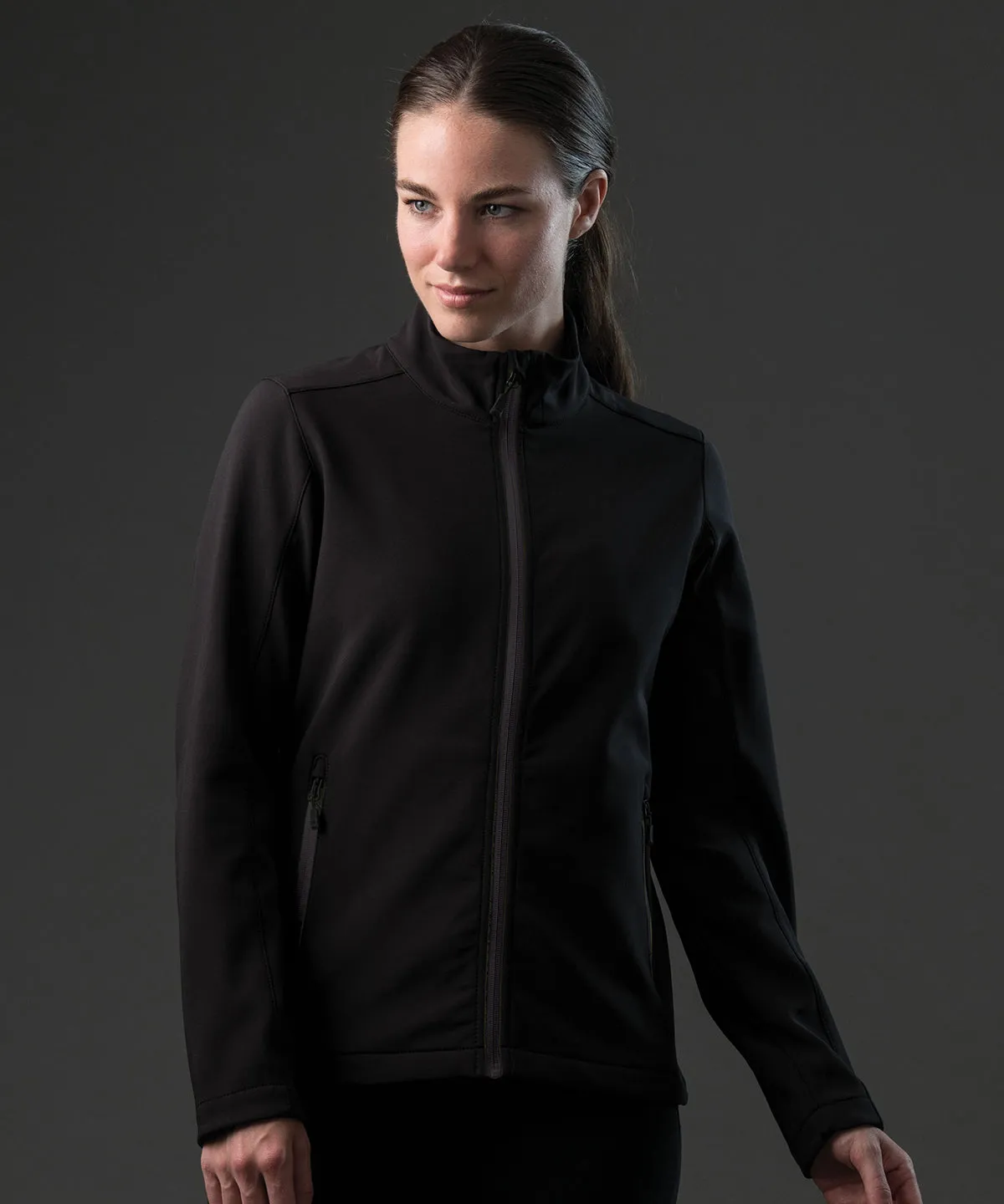 Womens Orbiter softshell jacket | Black/Carbon